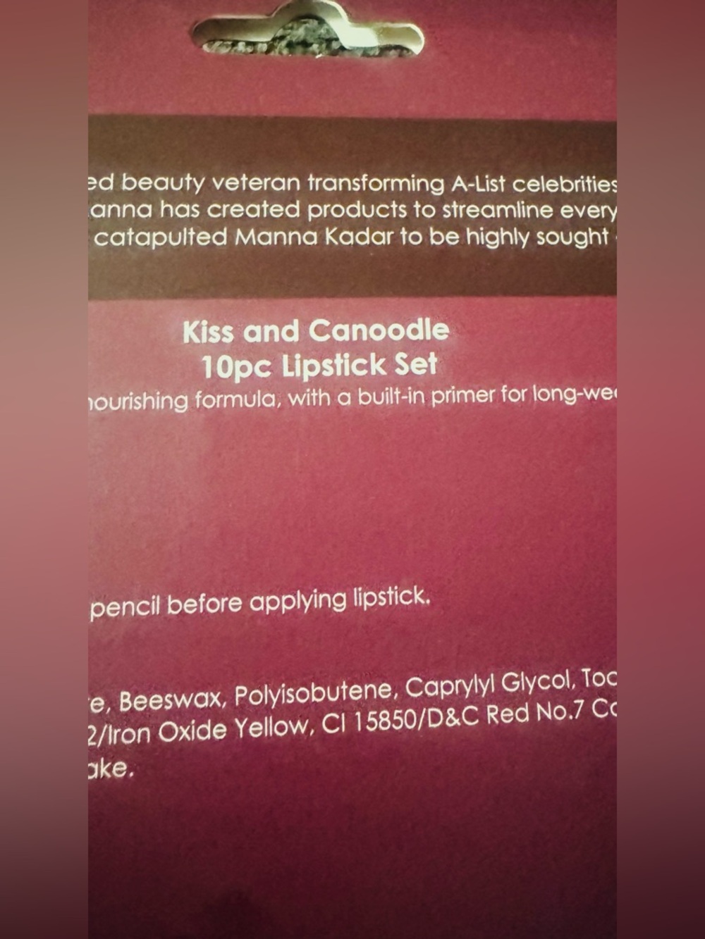 Manna Kadar Beauty Kiss and Canoodle 10 Pc Red Pink Lipstick Set, NWT - Picture 5 of 8